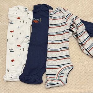 Cozy Striped and Patterned Bodysuit Trio